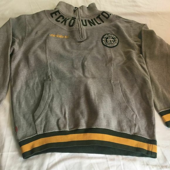 #25 Ecko Unltd heavy pullover embroidered medium KNITTED KNIT OAKLAND A'S - Picture 2 of 8